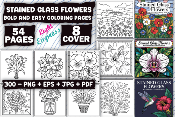 Download Stained Glass Flowers Coloring Book - Premium Resources