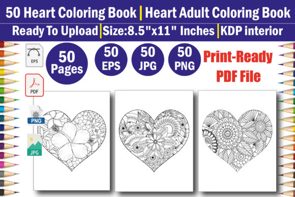 Download Heart Flowers Coloring Book for Adult - Flowers coloring book Collection