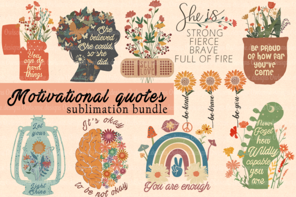 Download Motivational Quotes Sublimation Bundle - Motivational quotes Collection