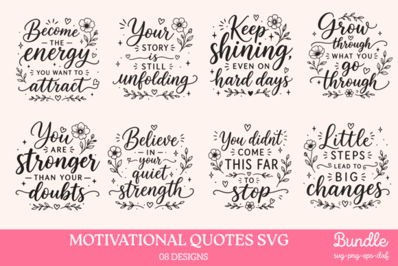 Download Motivational Quotes SVG Bundle - Premium Resources