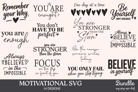 Download Motivational Quotes SVG Bundle - Premium Resources