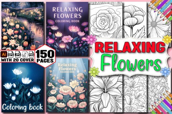 Download Relaxing Flowers Coloring Book for Adult - Flowers coloring book Collection