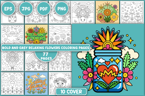 Download Relaxing Flowers Coloring Pages - Premium Resources