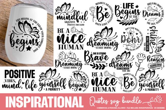 Download Inspirational Quotes Svg Bundle - Premium Resources