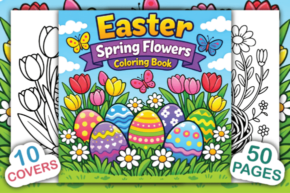 Download Easter Spring Flowers Coloring Book - Premium Resources